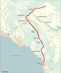 Mapa przebiegu linii kolejowej