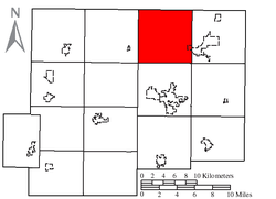 Location of Liberty Township in Putnam County