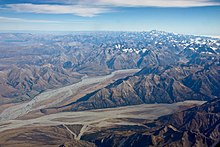 Snow-capped mountain range