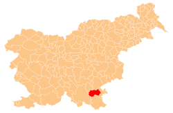 Location of the Municipality of Semič in Slovenia