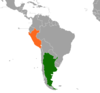 Location map for Argentina and Peru.