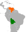 Location map for Bolivia and Venezuela.