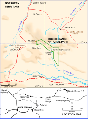 Karten der Dulcie Ranges und der weiteren Umgebung von Alice Springs