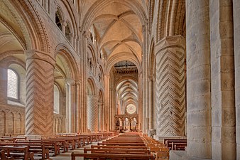 Interior of the Durham Cathedral, Durham, UK, unknown architect, 1093-1133[140]