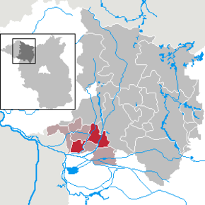 Poziția orașului Neustadt (Dosse) pe harta districtului Ostprignitz-Ruppin