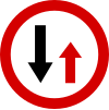 B-31 "priority for oncoming drivers" (one has to yield to oncoming drivers[3])