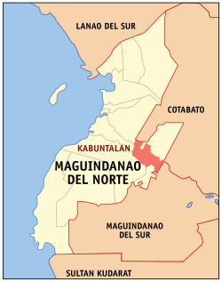 Map of Maguindanao del Norte with Kabuntalan highlighted