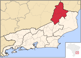 Ligging van de Braziliaanse mesoregio Noroeste Fluminense in Rio de Janeiro