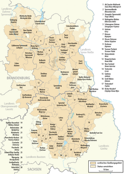 Location of Sorbian settlement area