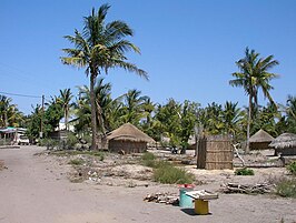 Traditionele woningen in Mozambique.