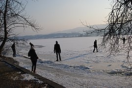 Seegfrörni auf dem Greifensee im Februar 2012