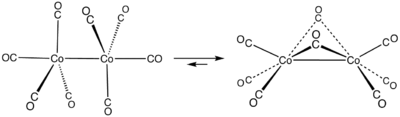 Gleichgewicht zwischen den beiden Strukturen des Dicobaltoctacarbonyls