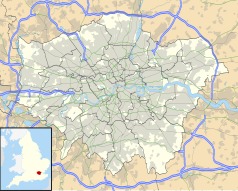 Mapa konturowa Wielkiego Londynu, w centrum znajduje się punkt z opisem „Imperial College of Science, Technology and Medicine”