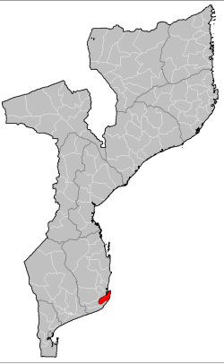 Jangamo District on the map of Mozambique