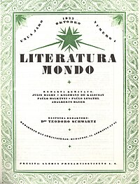 A Literatura Mondo első száma (1922)