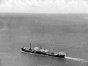 MS West Honaker seen from the air shortly before arrival at Brisbane on 13 December 1940.