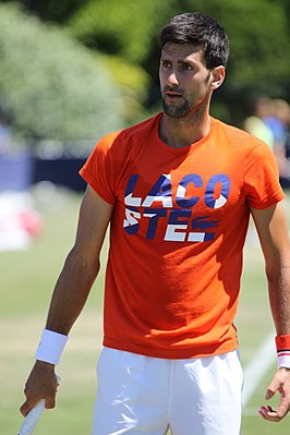 Djokovic tijdens het tennistoernooi van Eastbourne 2017