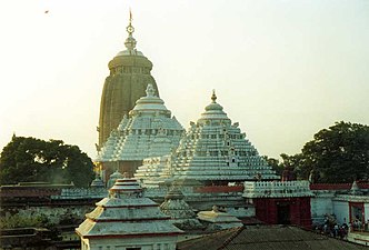The Jagannath Temple, Puri, Odisha, India, one of the four holiest places (Dhamas) of Hinduism,[87] unknown architect, 12th century