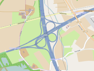 Übersichtskarte Autobahnkreuz Kamp-Lintfort