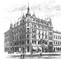 Gebäude des Ausstattungshauses E. E. Mezner, Mohrenstraße 32 Ecke Markgrafenstraße, Abbildung veröffentlicht 1885