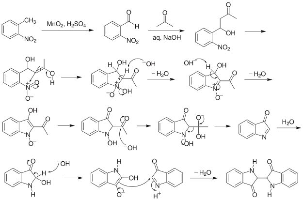 Baeyer-Drewson indigo sentez mekanizması