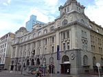 The Britomart building, with the railway station underground and behind.