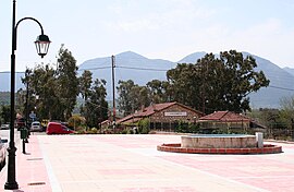 Kalo Nero square, with the railway station behind