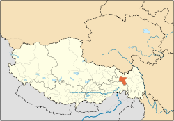 Location of Lhorong County within Tibet