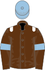 Brown, white epaulets, brown sleeves, light blue armlets, light blue cap