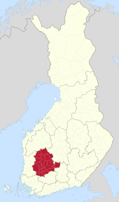 Pirkanmaa'nın Finlandiya'daki konumu