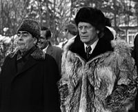Gerald Ford (rechts) und Leonid Breschnew (1974)