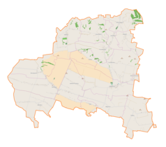 Mapa konturowa gminy Radziemice, po prawej znajduje się punkt z opisem „Wola Gruszowska”