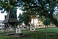 The Bell Tower (left) and the Public Service Memorial (right)