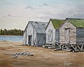 Alfred C. Patstone, Fishing Shacks, painted in PEI