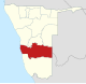 Lage der Region Hardap in Namibia