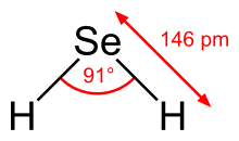 Structural diagram of the hydrogen selenide molecule