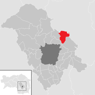 Lage der Gemeinde Kumberg im Bezirk Graz-Umgebung (anklickbare Karte)