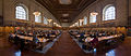 A panorama of a research room taken at the New York Public Library