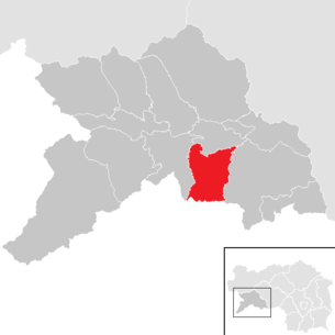 Lage der Gemeinde Sankt Lambrecht im Bezirk Murau (anklickbare Karte)