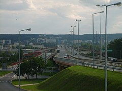 Początek estakady na Obłużu