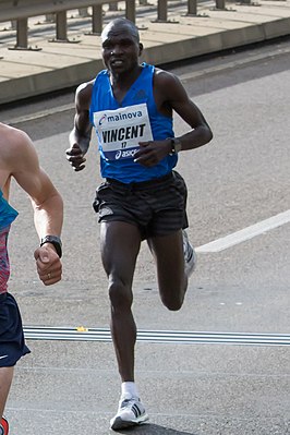 Vincent Chepkok tijdens de Marathon van Frankfurt 2017