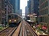 A Brown Line train on the Loop in Chicago