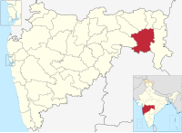 मानचित्र जिसमें चंद्रपुर ज़िला Chandrapur district हाइलाइटेड है