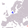 Location map for Cyprus and Denmark.