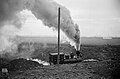 Steam locomotive moving earth