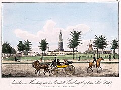 III 9 Ansicht von Hamburg von der Vorstadt Hamburgerberg (um 1830)