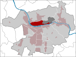 Lage des Stadtteils Neuenheim in Heidelberg