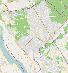 Mapa konturowa Józefowa, po prawej znajduje się punkt z opisem „Rycice”