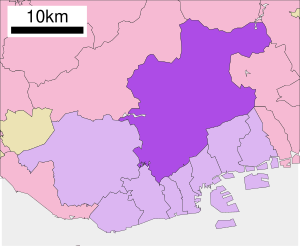 Lage Kita-kus in der Stadt Kōbe