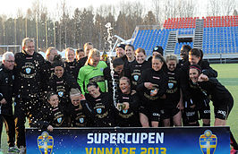 Göteborg FC na de winst van de Zweedse Supercup in april 2013.